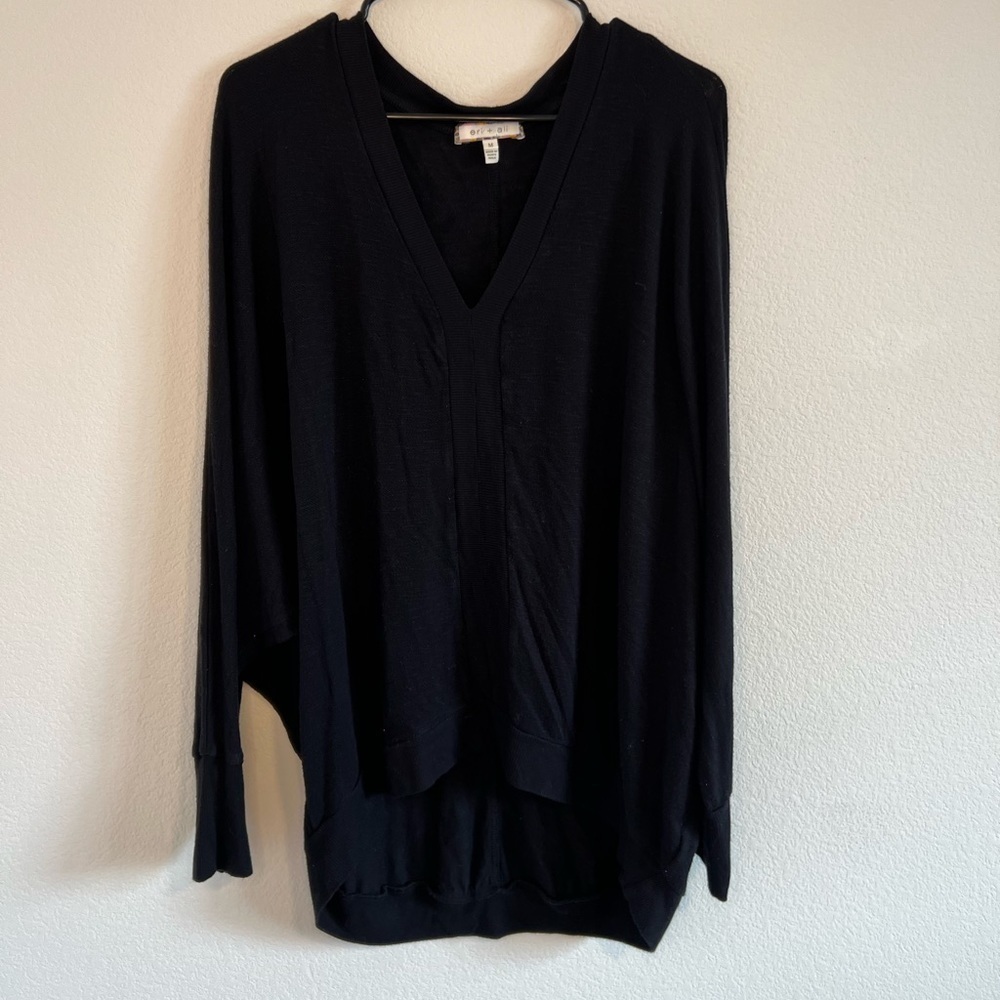 Anthropologie ERI + Ali Women’s Black Long Sleeve Top Size‎ Medium